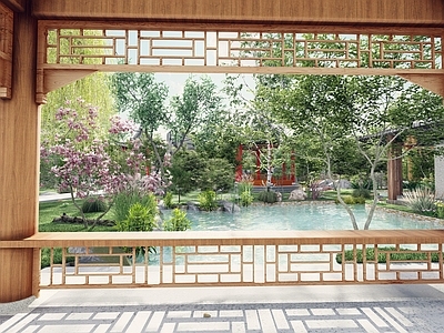 中式古典园林景观 古建筑