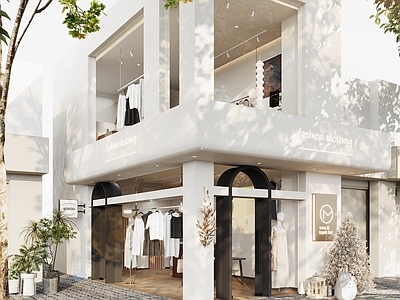 现代服装店门头门面