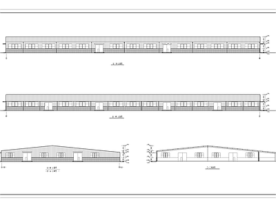 钢结构坡屋面车间厂房工业建筑 施工图 产业园建筑
