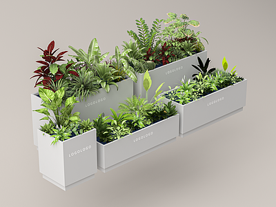 植物组合花箱 移动花箱 植物花箱