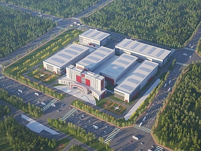 现场厂房办公建筑鸟瞰