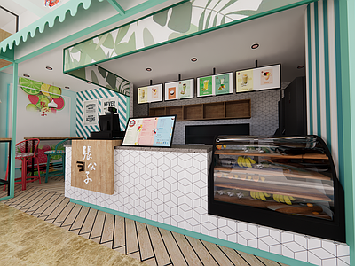 现代奶茶店 甜品店