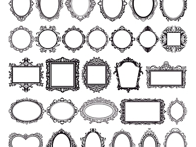 欧式镜子图库 平面图块 镜子
