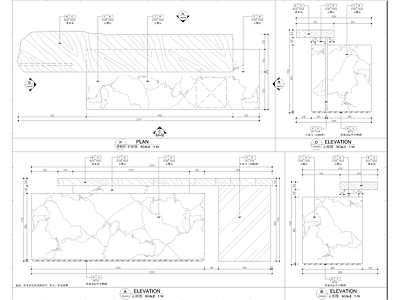 异形吧台节点 施工图 家具节点详图