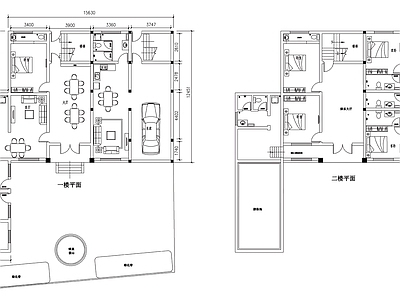 自建二层别墅建筑 施工图 效果图 自建房