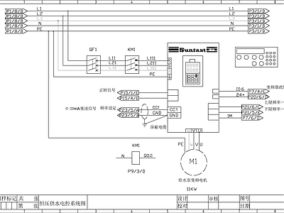 恒压供水电控原理 施工图 建筑给排水 给排水图
