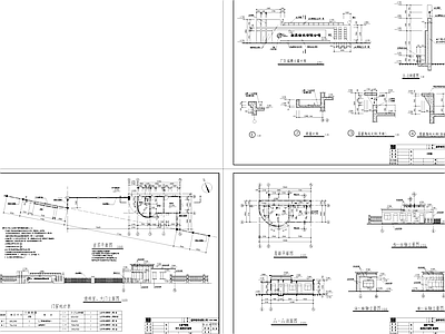 制衣厂值班室大门门卫室建筑 施工图