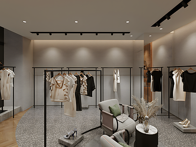 服装店室内 施工图 效果图