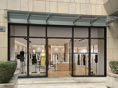 服装店 效果图 施工图