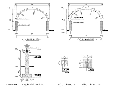 攀爬廊架做法 施工图