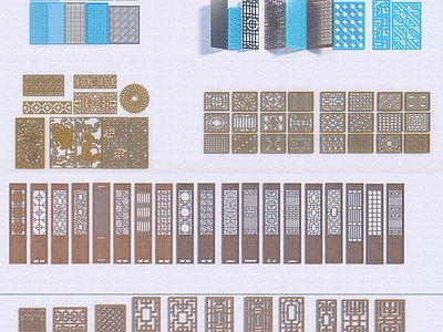 新中式雕花 窗花构件组合