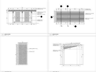 新中式单臂廊架详图 施工图