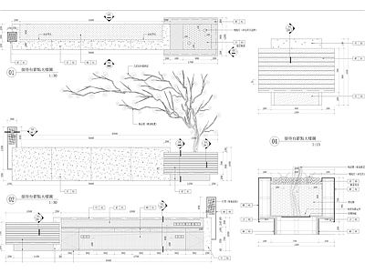 接待台吧台节点 施工图 前台 家具节点详图