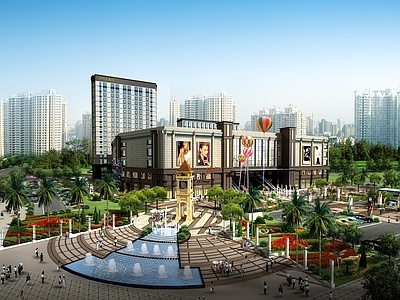 商业街商业综合体景观广场 效果图 施工图 商业景观