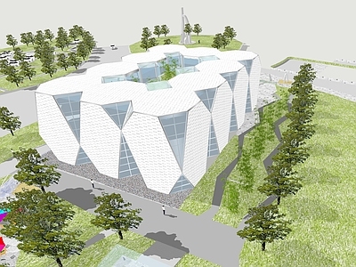 现代展览馆建筑 艺术场馆