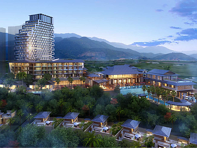 钦州山地度假酒店文本 平面图 效果图