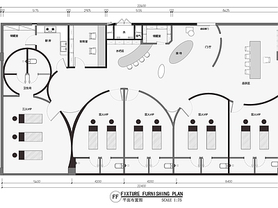 SPA美容院会所平面布置图