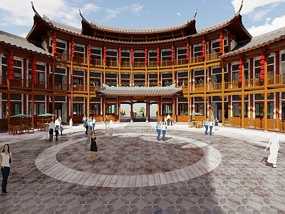 中式商业围楼 圆形建筑
