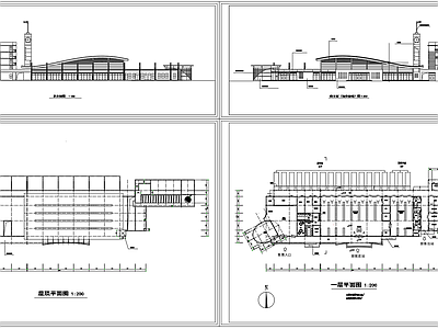 最新长途汽车站建筑图库 施工图