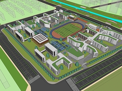 现代中小学建筑 带操场