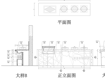 厨房灶台节点 施工图 壁炉 家具节点详图