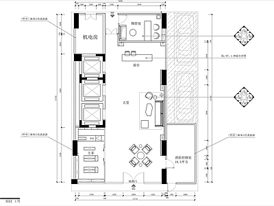 销售中心接待大堂室内 施工图