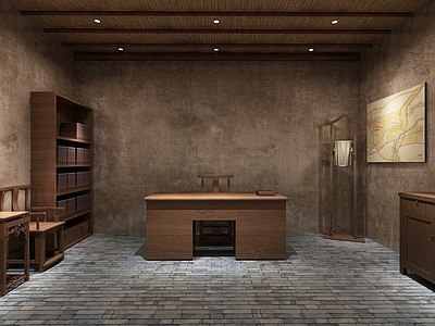 现代党建展厅办公室场景再现