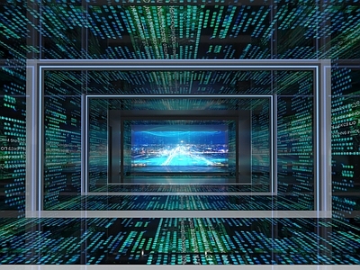 现代科技展厅沉浸空间 通道