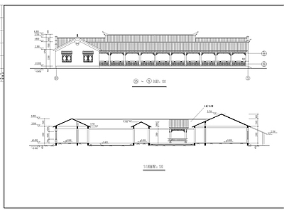 徽派建筑之农家饭庄建筑 施工图 古建