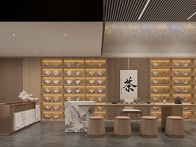 新中式茶叶店 大厅