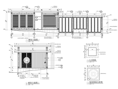 中式廊架效果图施工图