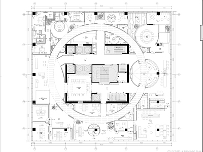 2000㎡现代办公隆恩大楼总部室内 施工图