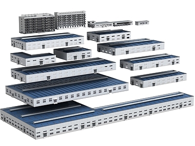 现代厂房组合