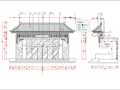 最新中式古建筑门门头 招牌结构节点 施工图