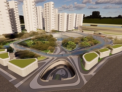 现代线性体育公园 空中跑道