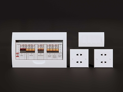 现代开关插座组合 家用电源箱 空气开关 漏电保护器 插座 墙面开关