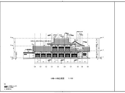 三层古典风格小型影视基地建筑 施工图