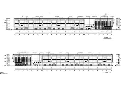 三层现代风格大型展览馆建筑 施工图