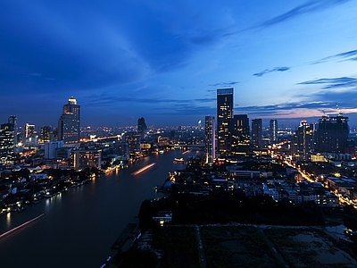 鸟瞰城市夜景