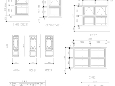 古建筑常用门窗样式 施工图