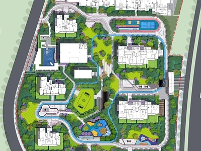 01 施工图 效果图 居住区景观