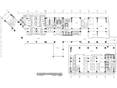 现代商务办公会议空间室内精装修 施工图