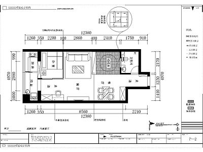 60平筒子小户型施工方案 施工图 213 效果图 公寓