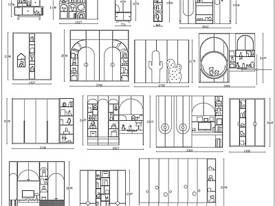 最新儿童房卡通衣柜 书柜 柜类家具 施工图 柜子