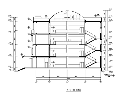 五层学校图书馆建筑 施工图