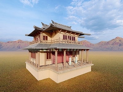 中式戏楼 阁楼 楼 仿古 阁台