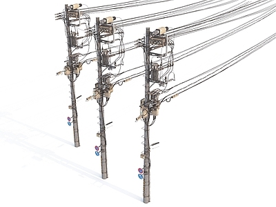电线杆 电缆 电线 安全设施 电力设备 工业设备