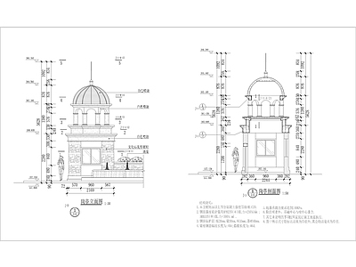 西方风格岗亭详图 施工图