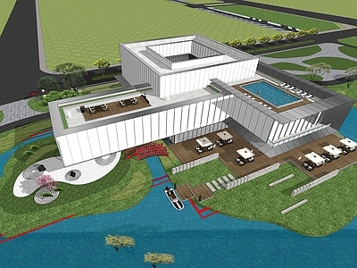 现代风格展览馆建筑