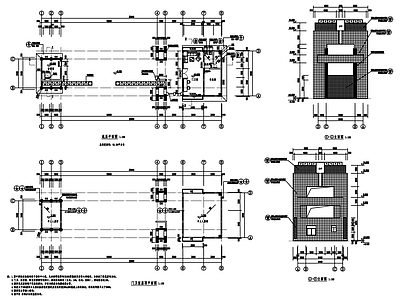 企业厂区大门门卫室 施工图